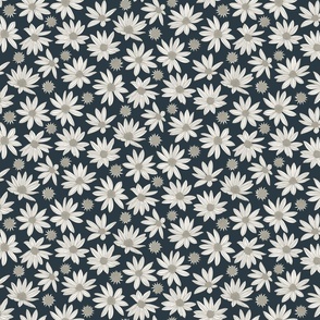 summer's end helianthus floral L scale charcoal by Pippa Shaw