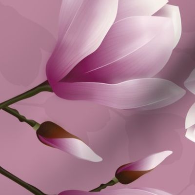 Pink botanicals magnolias - TEA TOWEL