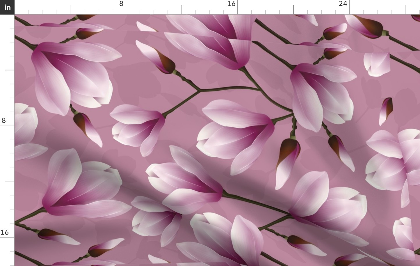 Pink botanicals magnolias - TEA TOWEL
