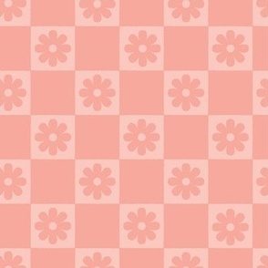 Checkerboard Daisies pink small scale