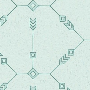 Hexagons and Arrows Mint Green (Large Scale)