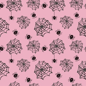 Pink Black Widow Spiders and Creepy Spider Webs 