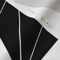 Art Deco Black and White Bold Geometric Pinwheel Triangles 