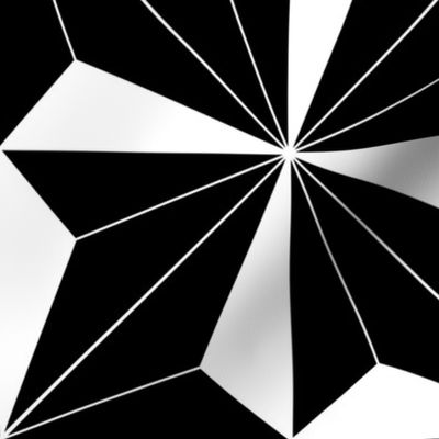 Art Deco Black and White Bold Geometric Pinwheel Triangles 