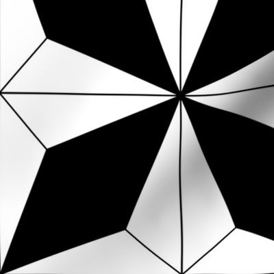 Black and White Art Deco Star Diamond Geometric Tiles 