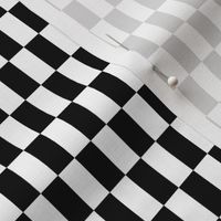 xs - Elongated rectangular checkers - broken stripe - black and white