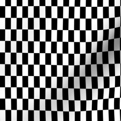 xs - Elongated rectangular checkers - broken stripe - black and white