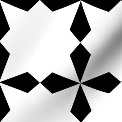 Art Deco Bold Geometric White Triangle Star on Black