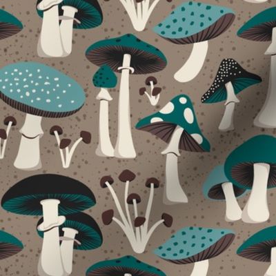 Foraging - Woodland Mushrooms Beige Regular