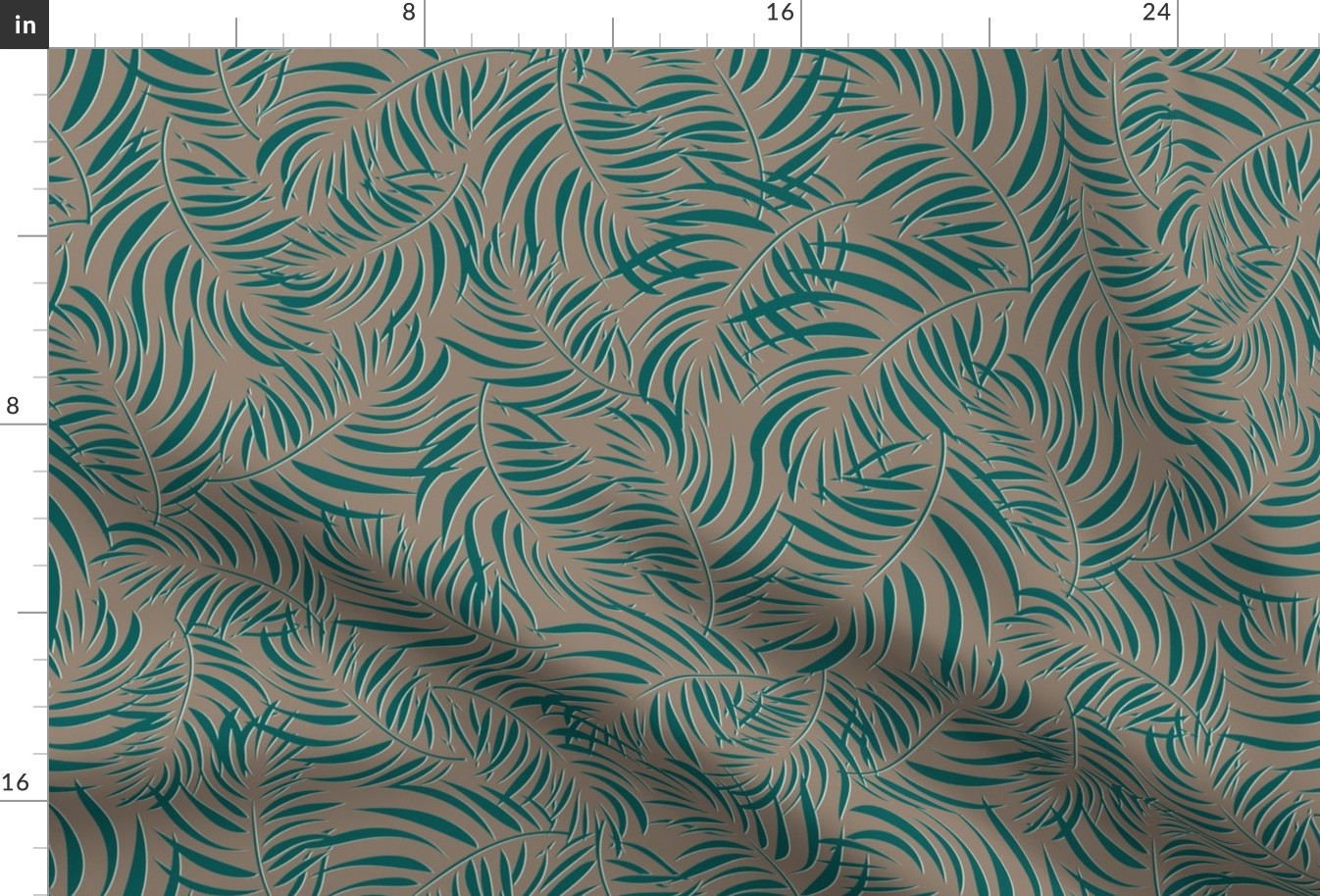 Palm leaves | Chic Foliage - East Fork Night Swim and Molasses - Brown and Teal Colorway - Morel BG