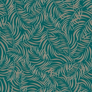 Palm leaves | Chic Foliage - East Fork Night Swim and Molasses - Brown and Teal Colorway - Night Swim BG