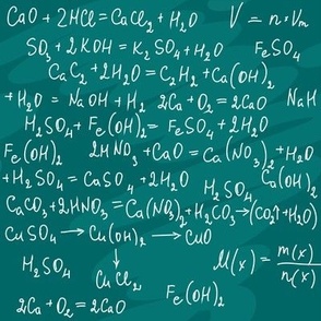 Scientific hand drawn chemical formulas on a vintage school chalkboard for college students, professors, teachers, scientists