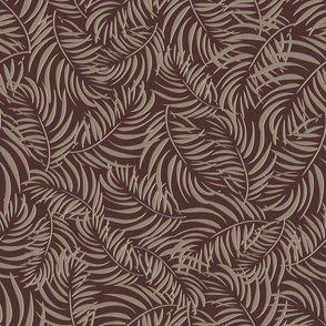 Palm leaves | Chic Foliage - East Fork Night Swim and Molasses - Brown Colorway - Molasses BG