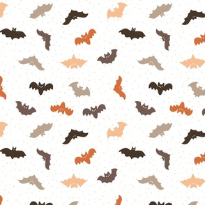 Fall Neutrals Confetti Happy Bats Halloween Pattern Print