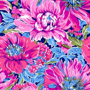 Pink and blue floral pattern