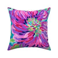 Vibrant floral pattenr with pink-purple flowers