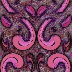 Swirled Pink Amebas - Loaded Half Drop