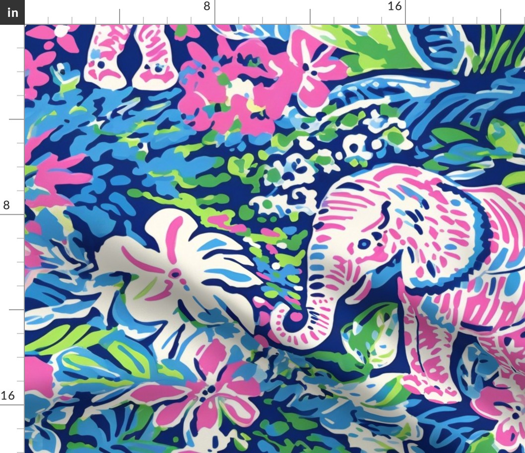 Preppy pattern with elephant
