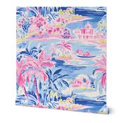 Preppy tropical with palms pattern 