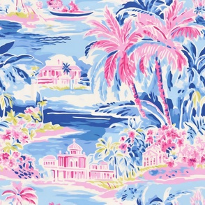 Preppy tropical with palms pattern 