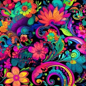 Vibrant pattern with flowers 