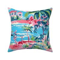 Preppy tropical with palms pattern 