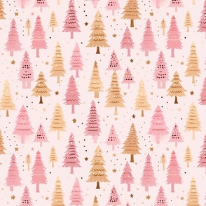 Pink and Gold Christmas Trees