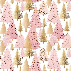Pink and Gold Christmas Trees_1