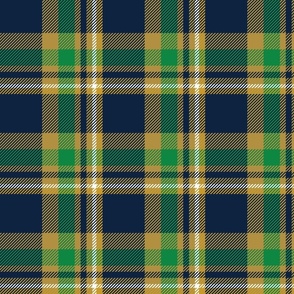 L ✹ Navy, Gold, and Green Plaid Tartan - Traditional 