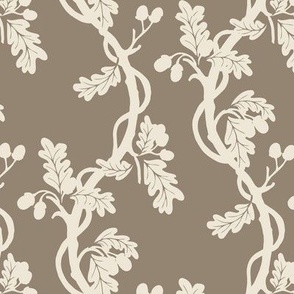 Trailling acorns neutral beige and taupe brown