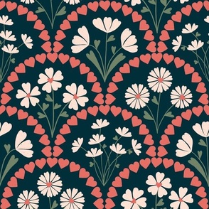 Medium // Josie: Scallop hearts and flowers - Pink