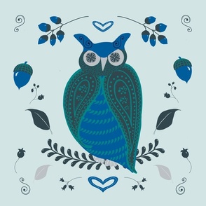 folk owl panel - ultra steady palette