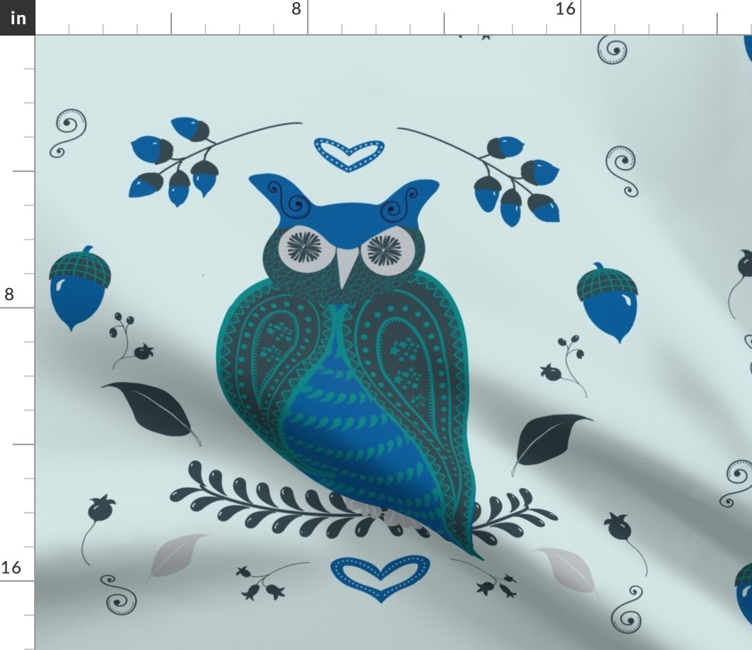 folk owl panel - ultra steady palette