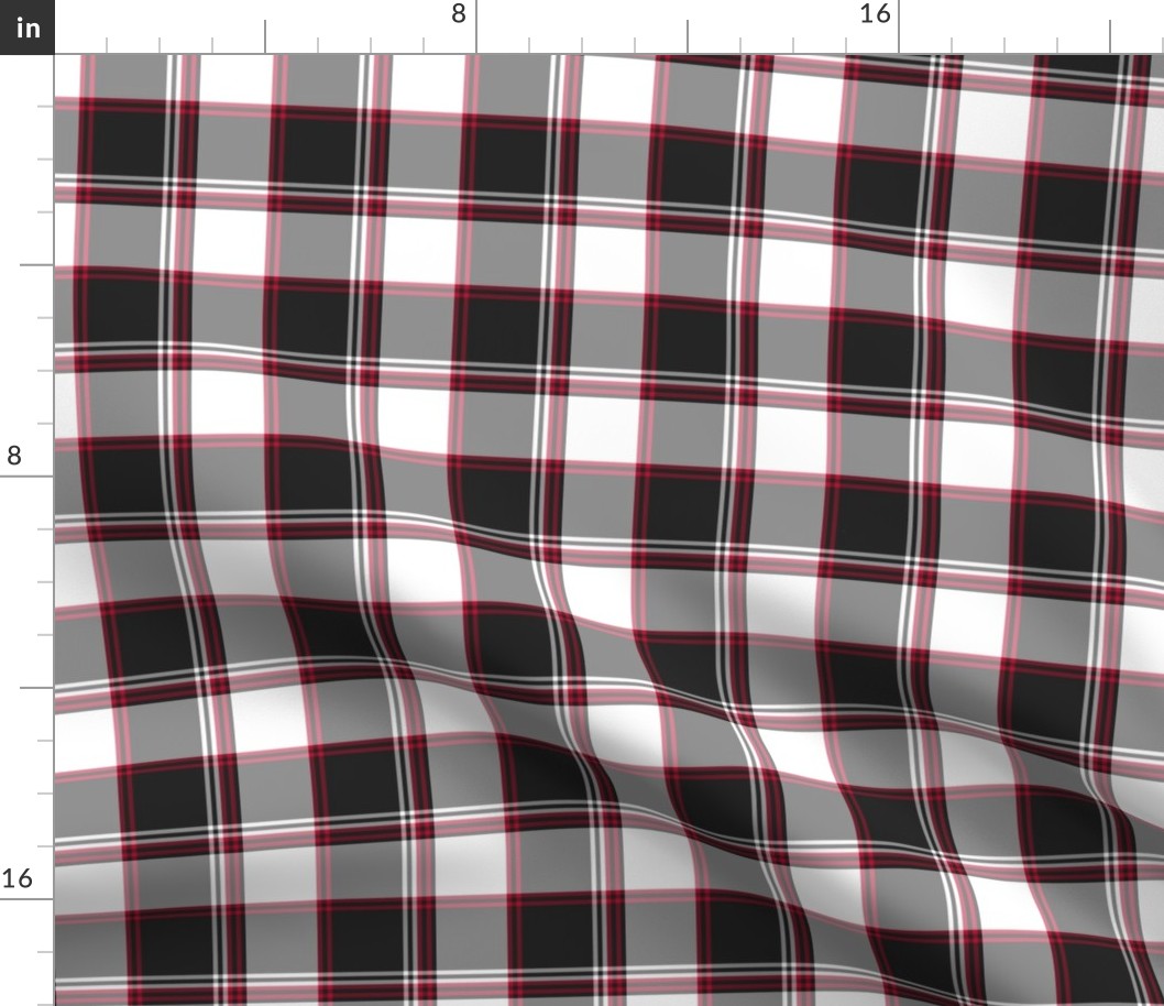 FS Black and Red Plaid with White Background Team Colors