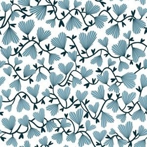 Small // Callie: Heart Flowers and Vines - Light Blue