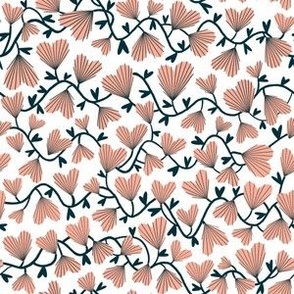 Small // Callie: Heart Flowers and Vines - Light Pink