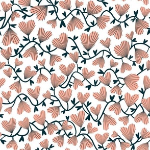 Medium // Callie: Heart Flowers and Vines - Light Pink