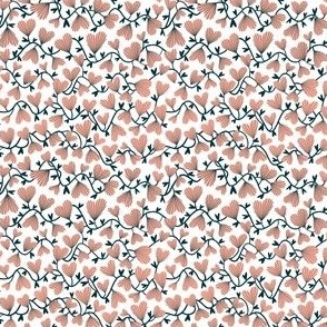 Mini Micro // Callie: Heart Flowers and Vines - Light Pink