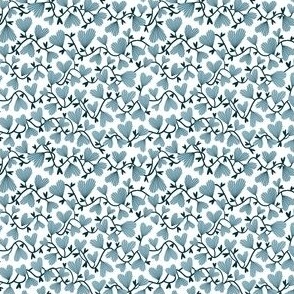 Mini Micro // Callie: Heart Flowers and Vines - Light Blue