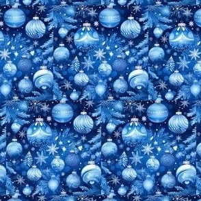 Blue Serenity: Classic Blue Christmas Fabric 