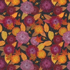 harvest floral and fall leaves 12in