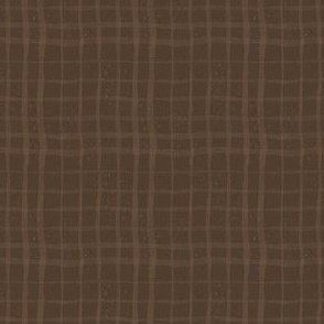 loosely painted dark plaid brown 4in