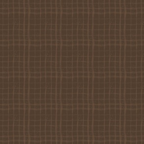 loosely painted dark plaid brown 8in