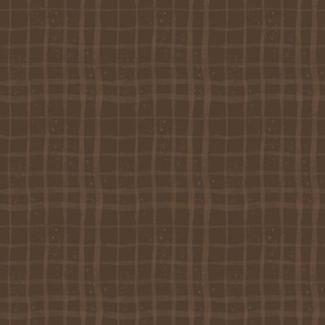 loosely painted dark plaid brown 12in