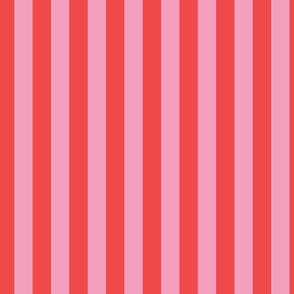 Vertical Cabana Stripe Narrow | Tangy Red + Hot Pink