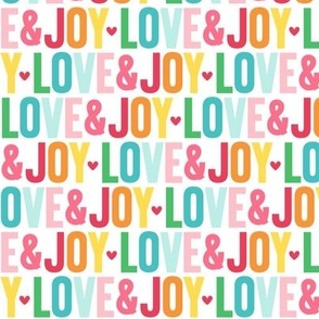 love and joy 1in uppercase colorful christmas