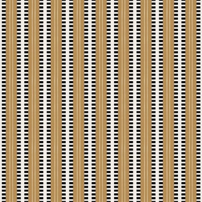 African stripes vertical geometric cream, black and yellow ochre - small scale