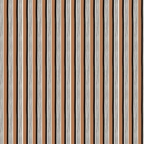 African stripes vertical cream, black and terracotta - small scale