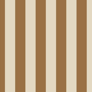 Classic vertical cabana stripes ochre and beige - medium scale