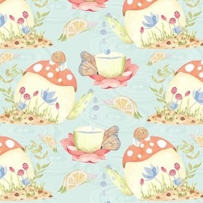 Surrealist tea time wallpaper